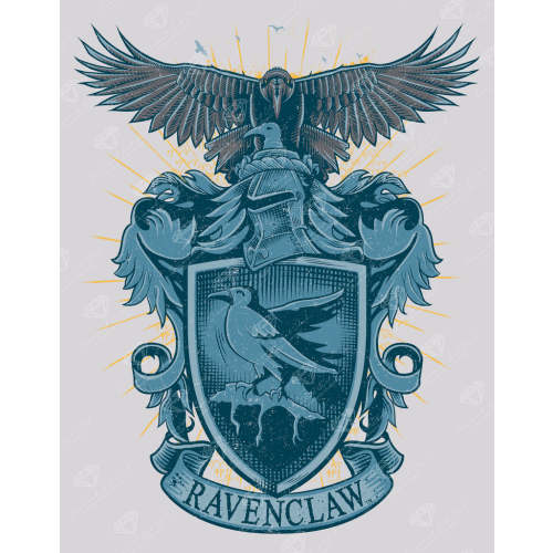 Ravenclaw™ Crest - Tomes & Scrolls — 22" x 28″ (56cm x 71cm) / Square With 8 Colors Including 1 AB / 62,101