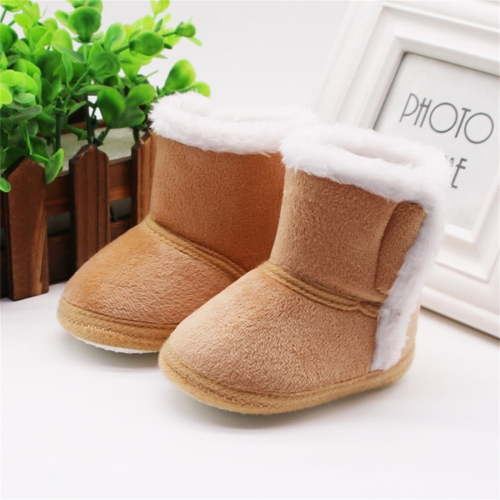 Actoyo Unisex Baby Boots Girls Boys Winter Warm Shoes Soft Sole Anti-Slip Toddler Prewalker Boots Brown 0-6 Months