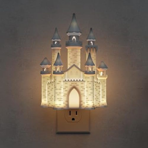 L LOHAS LED 3D Castle Night Lights Plug into Wall, Night Light for Kids