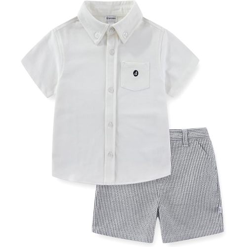 Sperry Baby Boys Button Down Shirt and Short Set for Infants