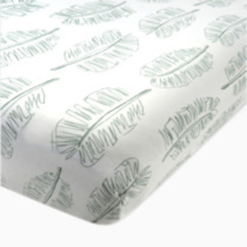 Honest Baby Clothing Organic Cotton Fitted Crib Sheet - Jumbo Leaf Sage