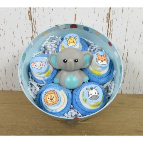 Baby Washcloth Cupcake Gift Set, Rubber Duck, Baby Shower Decor