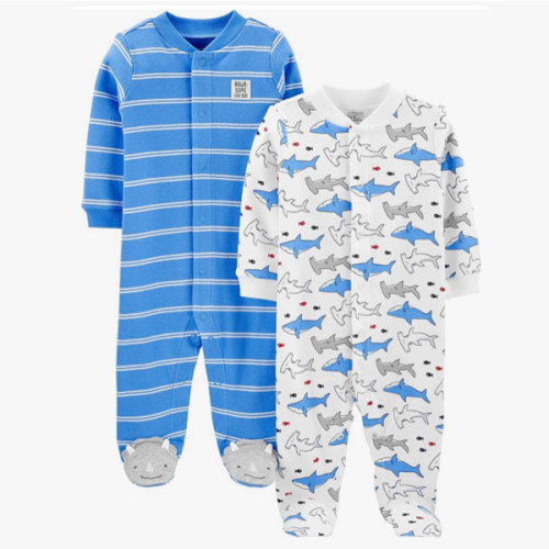 Simple Joys by Carter's baby-boys 2-way Zip Thermal Footed Sleep and Play, Pack of 2