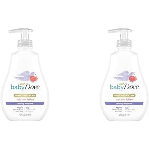 Baby Dove Sensitive Skin Care Baby Lotion For a Soothing Scented Lotion Calming Moisture Hypoallergenic and Dermatologist-Tested 13 oz (Pack of 2)