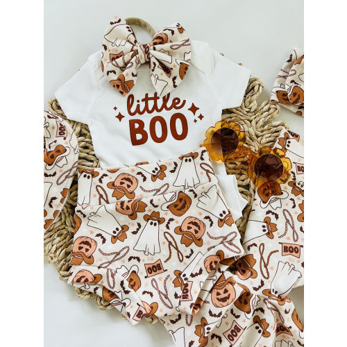 Western Halloween Baby Outfit: Cowboy Pumpkin Bummie Set