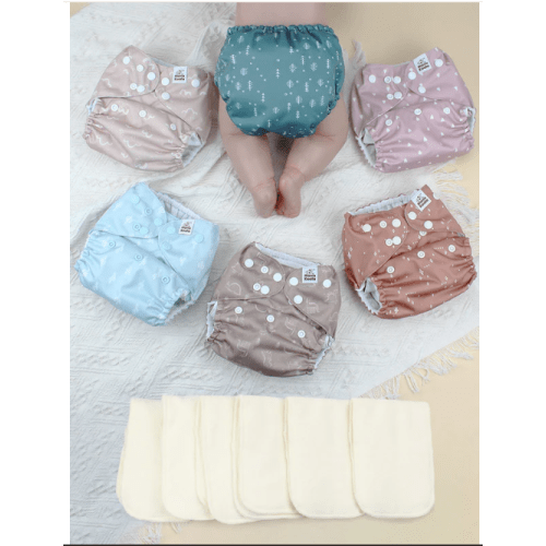 POCKET DIAPER 3.0 WITH INSERTS - 6 PACK(Simply Neutrals)