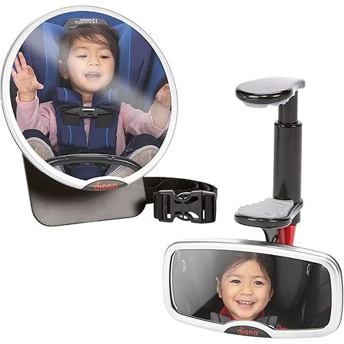 Diono Baby Car Mirror 2 Pack, Includes Safety Car Seat Mirror for Rear Facing Infant & See Me Too Rear View Baby Mirror