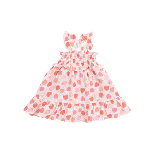 Smocked Ruffle Sundress, Strawberry Bliss