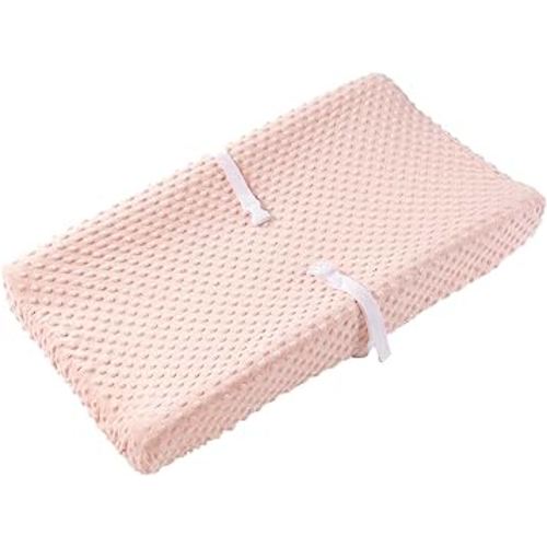 Baby Changing Pad Cover, Super Soft Minky Dot Diaper Changing Table Covers for Baby Girls and Boys, Ultra Comfortable, Safe for Babies, Fit 32"/34'' x 16" Pad (Coral Pink)