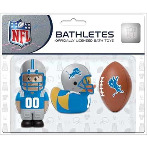 Baby Fanatic Bath Toys 3 Pack - Detroit Lions - Officially Licensed NFL Toy Set for Babies