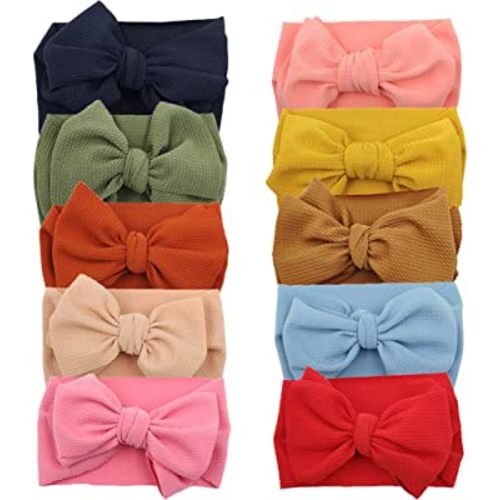 GEZISAN Baby Headbands for Girls Nylon Hair Bows Turban Knotted Headwraps for Newborn Infant Toddlers Kids