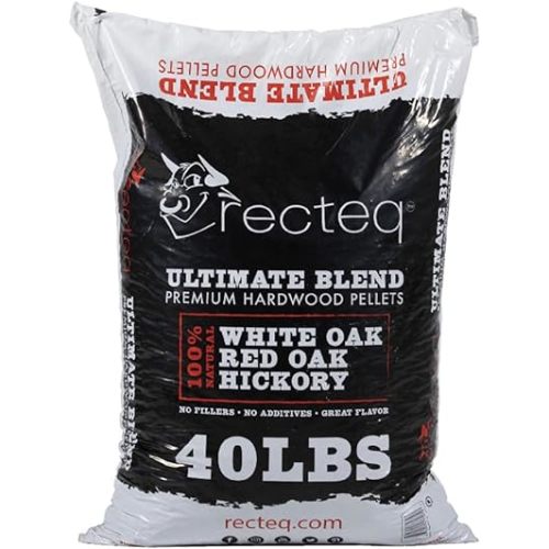 recteq Ultimate Premium Hardwood Grilling Cooking Pellet Barbecue BBQ Grill Smoker Blend with Red Oak, White Oak, Hickory Wood Pellets for Smokers, 40 Pound Bag