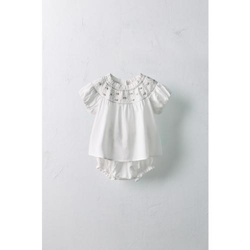 1 MONTH - 3 YEARS/ EMBROIDERED FLORAL SHIRT AND BLOOMERS SET LIMITED EDITION - White | ZARA United States