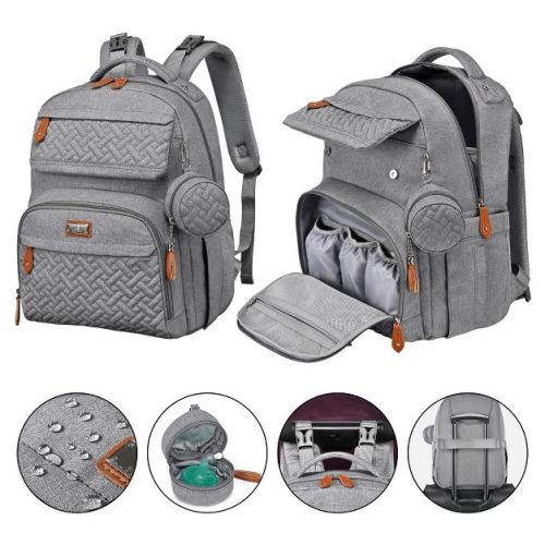 BabbleRoo Diaper Bag Backpack - Travel Backpack, Baby Diaper Bag with Changing Pad & Accessories