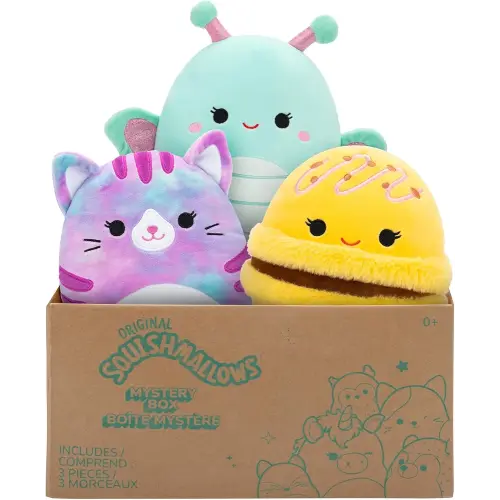 Squishmallows Official Kellytoy 8" Plush Mystery Pack - Styles Will Vary in Surprise Box That Includes Three 8" Plush