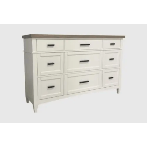 Arris White Wood 42" 9 Drawer Dresser