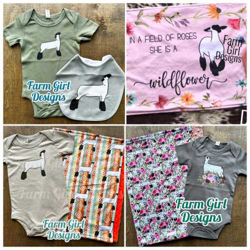 Show Lamb Baby Sets | Baby Shower Gift | Nursery Decor