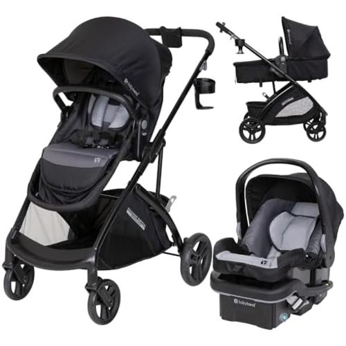 Baby Trend Passport® Switch 6-in-1 Modular Stroller Travel System with EZ-Lift™ Plus Infant Car Seat, Dash Black
