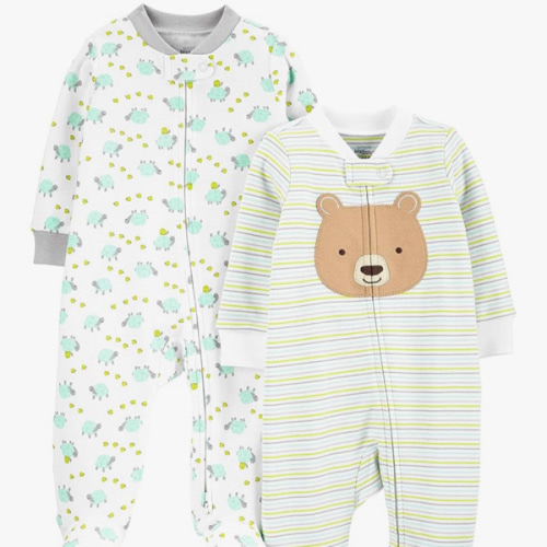 Simple Joys by Carter's Baby Neutral 2-Pack Cotton Footed Sleep and Play