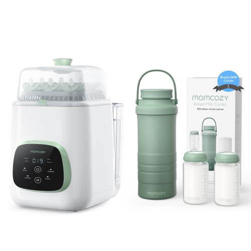 Momcozy KleanPal Pro Baby Bottle Washer, Sterilizer & Dryer Combo and Momcozy 22oz Portable Breast Milk Cooler