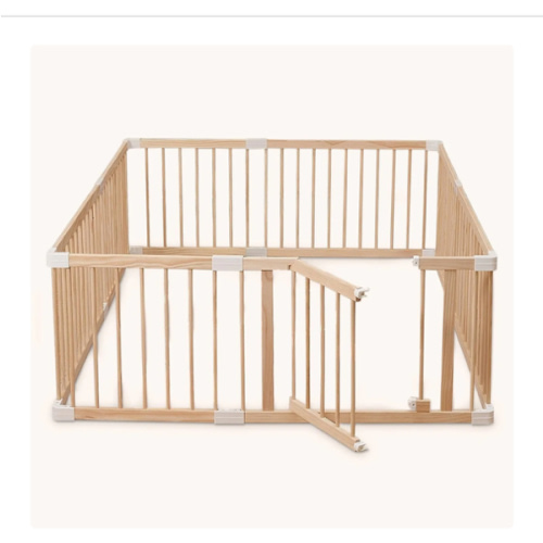 HARPPA Wooden Baby Gate Playpen | Non-Toxic Foldable DIY Adjustable Play Yard for Infants & Toddlers – Natural Finish Baby Fence for Small & Large Spaces
