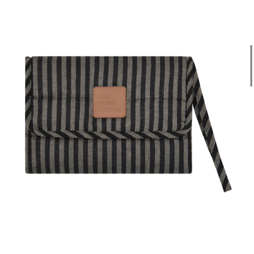 Noir Stripe Linen Change Mat
