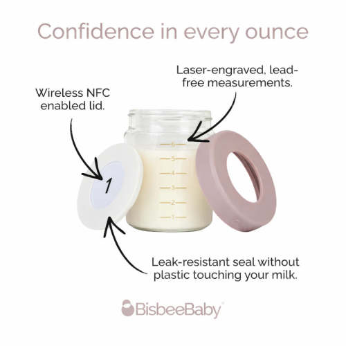 Wireless NFC Glass Breast Milk Storage Jars - 6oz
