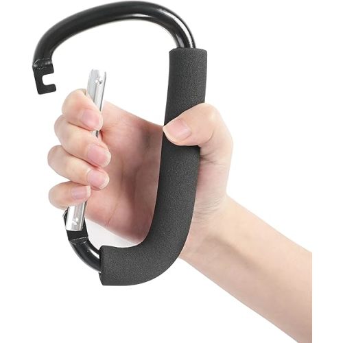 Stroller Hooks, 6.3" Large Stroller Clip, Stroller Hooks for Hanging Bags and Shopping, Stroller Accessories for Mommy, Large Carabiner