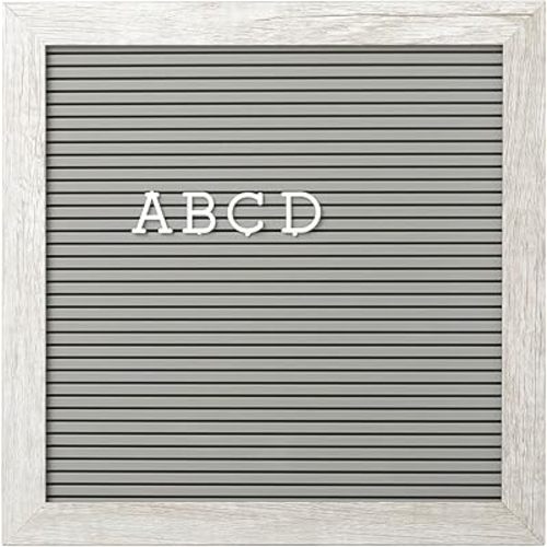 Kate & Milo Rustic Gray Letterboard Set, 10x10 Message Board with 188 Letters for Baby Milestones and Announcements