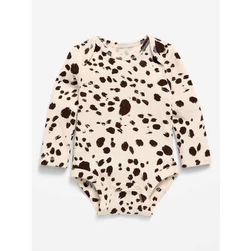 Printed Long-Sleeve Ribbed Bodysuit for Baby