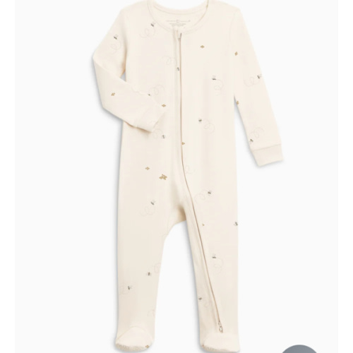 Peyton Zipper Sleeper | Bee / Pewter