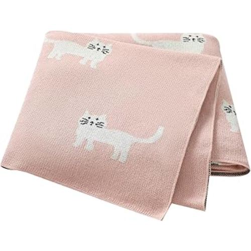 Hadetoto Baby Blankets for Boys and Girls, Newborn Knitted Cotton Swaddle Blankets Neutral Crochet Receiving Blanket, Baby Essentials, Registry & Gift, 40 x 30 inches