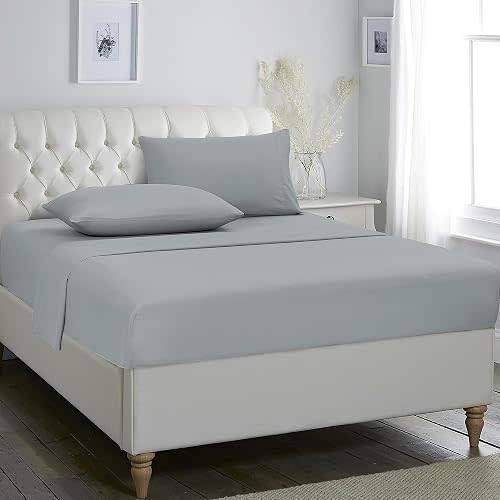 Home Beyond & HB design - 4-Piece Bed Sheets Set - Solid Bedding Sheet Set with Deep Pocket - Super Soft Brushed Microfiber - Winkle and Fade Resistant Easy Care - (Full or Double Size, Grey)