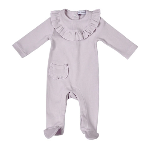 EMILIA | Baby Girls Lilac Ribbed Cotton Babygrow – Bebe Sweeny