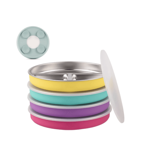 7.8" Stainless Steel Divided Plates with Suction Sleeve