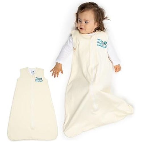 Baby Merlin's Magic Dream Sleep Sack 6-12 Months - 100% Cotton Wearable Blanket Sleep Sack - Transition Baby Sleep Sack - Promotes Restful Sleep and Movement - Soft and Cozy Design - Cream