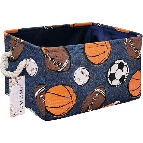 FANKANG Rectangular Laundry Basket Nursery Storage Fabric Storage Bin Storage Hamper,Gift Baskets(Navl-ball game)