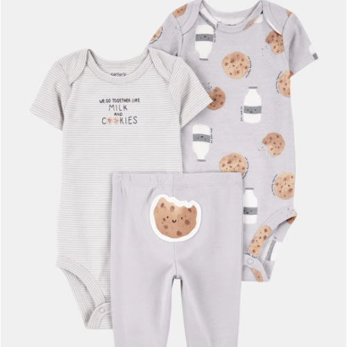 Baby 3-Piece Milk & Cookies Little Character Set® - Grey | Carter's