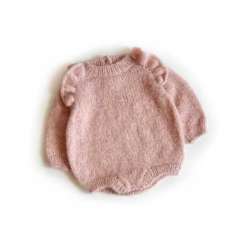 Handmade Green Bee Romper, Green Embroidered Bee Romper, Knitted Baby Outfit, Gifted Baby Romper, Handmade Baby Gift