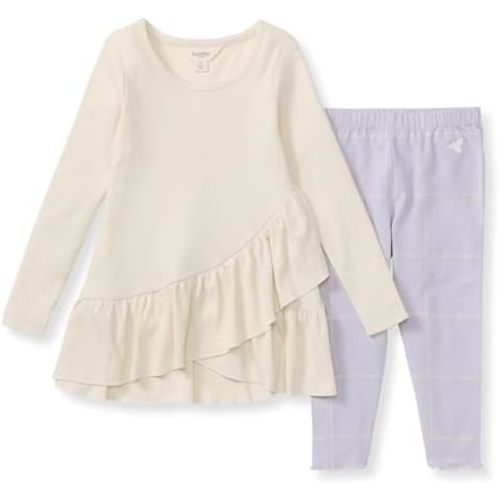 Burt's Bees Baby Baby Girls' Long Sleeve Top and Pant Set, 100% Organic Cotton