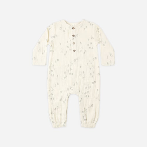 Long Sleeve Woven Jumpsuit - Woods