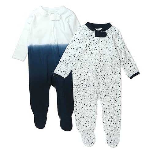 HonestBaby Baby Sleep N' Play One-Piece Zip-Front Footed Organic Cotton Pajama Sleeper