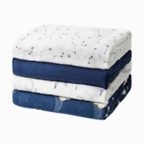 Momcozy Muslin Swaddle Blanket (4 Pack) - Midnight Star Clouds