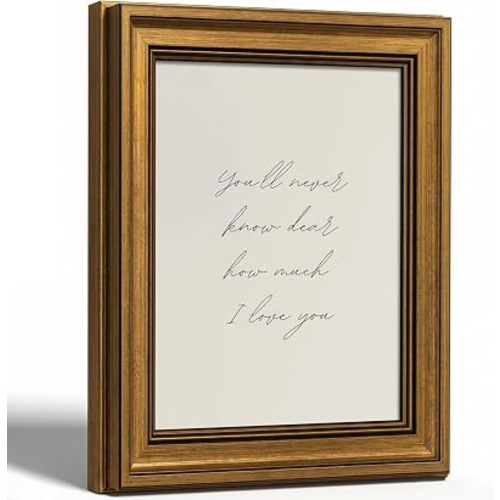 Vintage Gold Framed Nursery Wall Art Rustic Farmhouse Kid's Room Decor