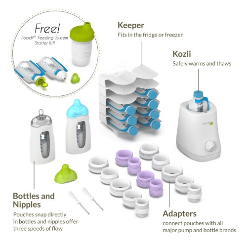 Kiinde Twist All-in-One Breast Milk Storage, Feeding & Warmer Gift Kit - Blue