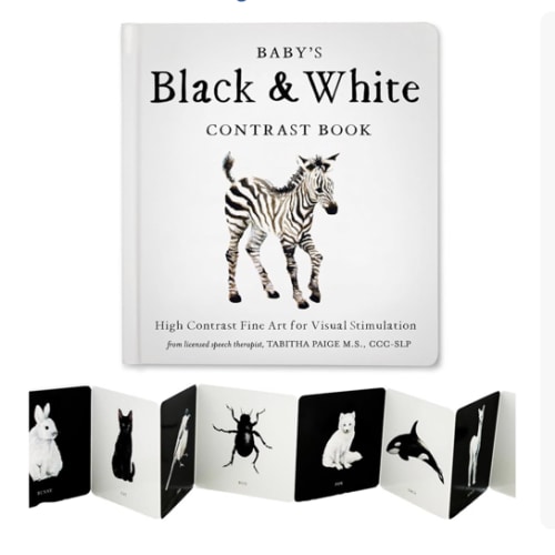 Baby's Black and White Contrast Book: High-Contrast Art for Visual Stimulation at Tummy Time (Tabitha Paige Children's Book Series)