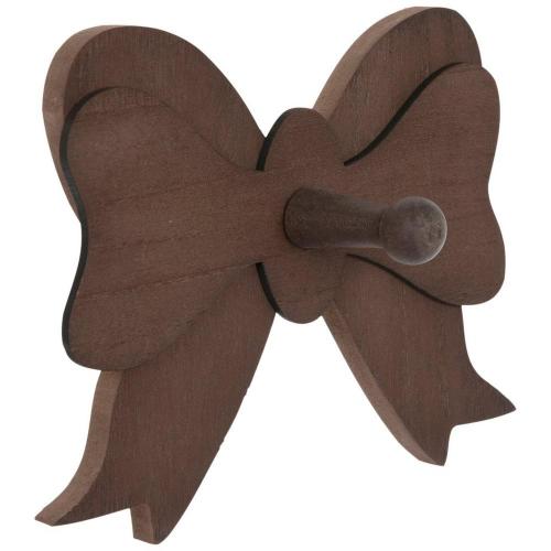 Bow Wood Wall Decor With Knob