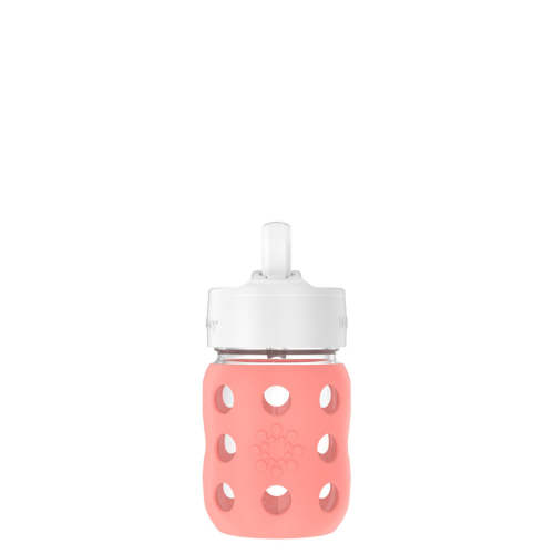 8oz Glass Baby Bottle Pivot Straw Cap