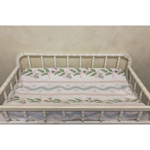 Floral Stripes, Stripes and Vines Changing Pad Cover, Blue, Green, Pink Changing Pad Cover, Choose Your Color