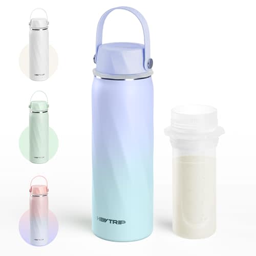 HEYTRIP Vacuum Insulated Breastmilk Cooler Bottle, 20oz Stainless Steel Portable Breastmilk Chiller, Reusable Storage Container Keeps Milk Fresh for 36+ Hours, TSA Approved, Violet Aurora